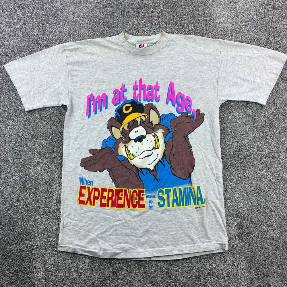 Vintage Bear Cubs Shirt Mens L I'm At‎ That Age Experience Makes Up For Stamina